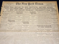 1919 DECEMBER 8 NEW YORK TIMES - NOSKE WILL REFUSE TO SIGN PROTOCOL - NT 7949