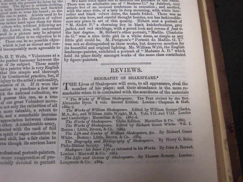 1866 SATURDAY REVIEW 2 BOUND VOLUMES - COMPLETE YR- PUBLISHED IN LONDON - R 1082