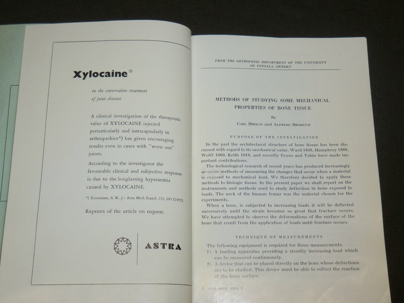 1956 ACTA ORTHOPAEDICA SCANDINAVICA VOLUME 26 NO. 1 - BONE TISSUE - J 6138