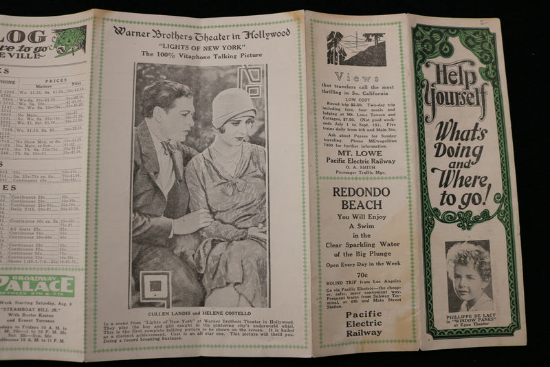 1928 HELP YOURSELF - WHAT'S DOING AND WHERE TO GO LISTINGS - K 1929