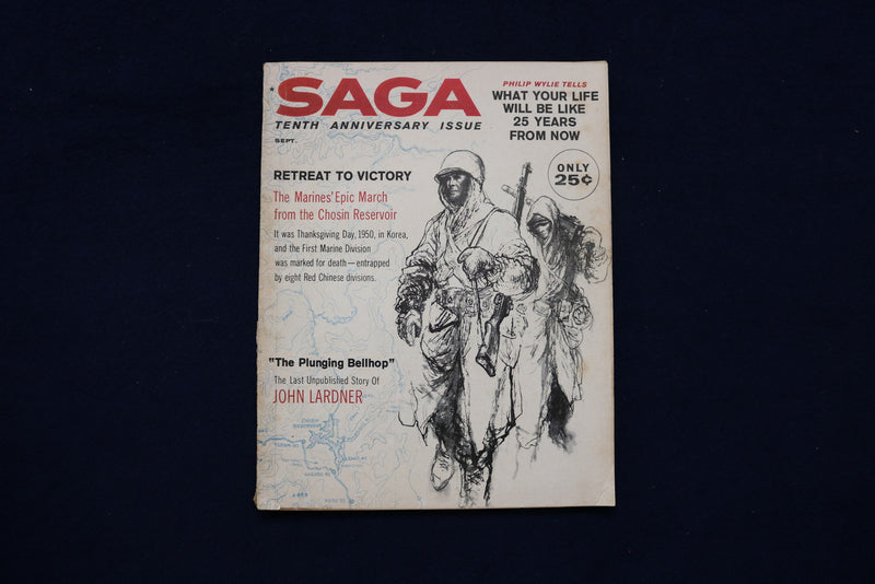 1960 SEPTEMBER SAGA MAGAZINE - TENTH ANNIVERSARY ISSUE COVER - E 11366