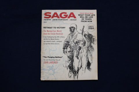 1960 SEPTEMBER SAGA MAGAZINE - TENTH ANNIVERSARY ISSUE COVER - E 11366