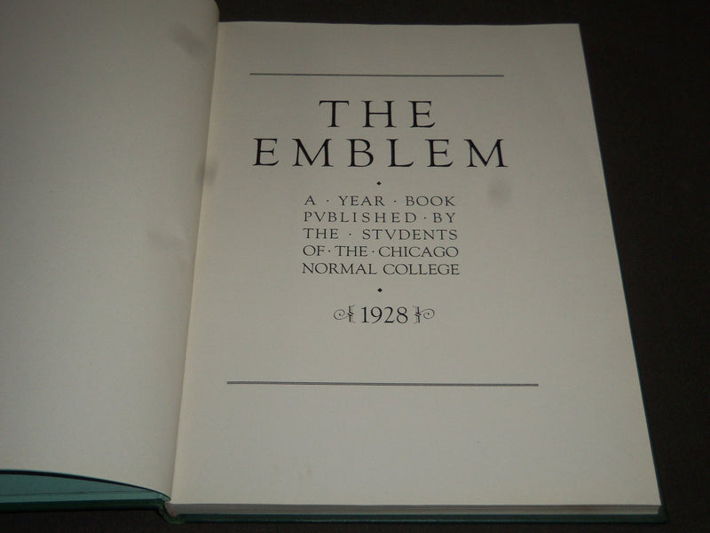 1928 THE EMBLEM CHICAGO NORMAL COLLEGE YEARBOOK + SUPPLEMENT - YB 915