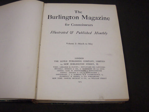 1903 MARCH-MAY THE BURLINGTON MAGAZINE BOUND VOLUME NO. 1 - COLOR PRINTS - R 696