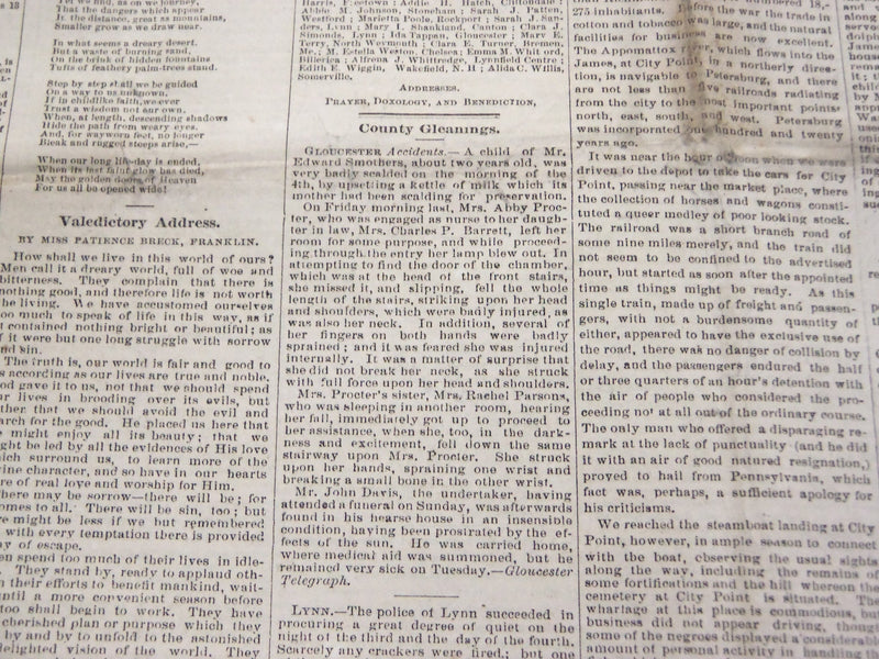 1868-1869 ESSEX COUNTY MERCURY NEWSPAPER LOT OF 25 -SALEM MASSACHUSETTS- NP 2877
