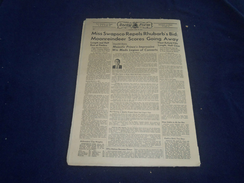 1969 APRIL 29 THE DAILY RACING FORM - DERBY ROSTER CONTINUES TO DWINDLE- NP 5511