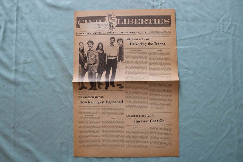 1972 FEBRUARY CIVIL LIBERTIES NEWSPAPER - VIET NAM - K 3301