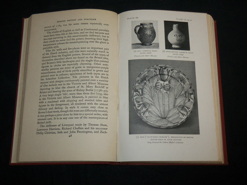 1952 ENGLISH POTTERY AND PORCELAIN HARDCOVER BOOK BY W. B. HONEY - KD 6988