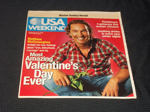 2008 FEBRUARY 8 BOSTON SUNDAY HERALD USA MAGAZINE - MATT MCCONAUGHEY - E 4949