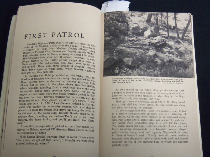 1960 STORY OF MONTANA - YELLOWSTONE EARTHQUAKE BY CHRISTOPHERSON - J 8726