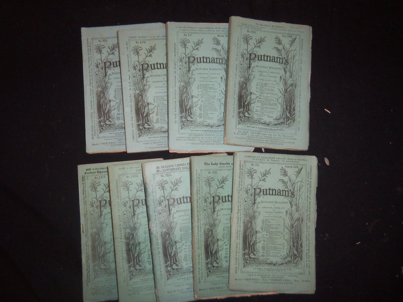 1869 PUTNAM'S MONTHLY MAGAZINE - LOT OF 9 ISSUES - WR 1163