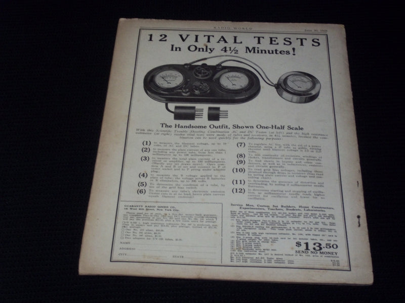 1928 JUNE 30 RADIO WORLD MAGAZINE NICE ELECTRONICS COVERS & ADS - E 2806