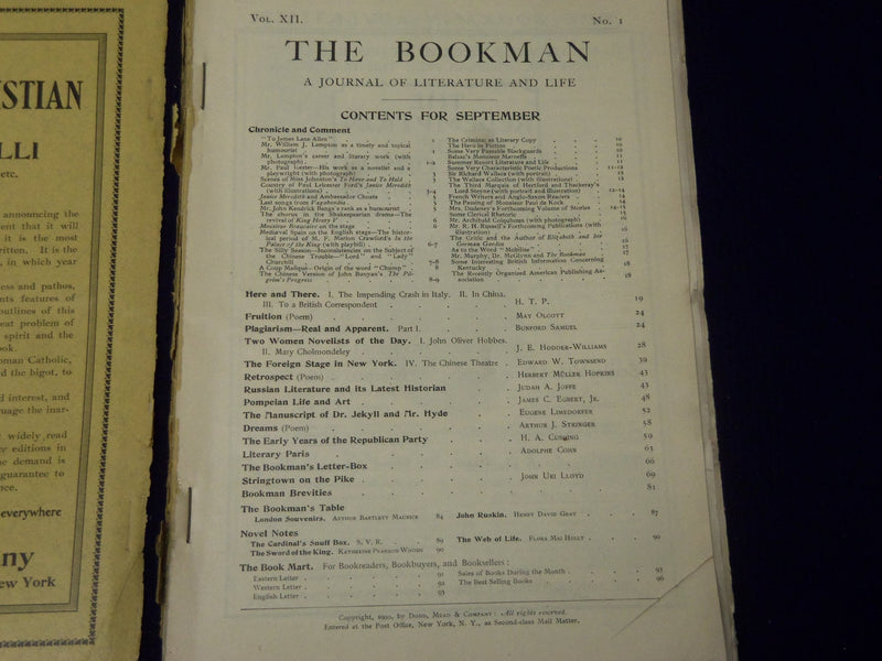 1900 SEPTEMBER THE BOOKMAN MAGAZINE - MAXFIELD PARRISH - ST 5499