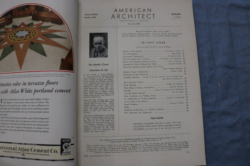 1931 SEPTEMBER THE AMERICAN ARCHITECT MAGAZINE - PHOTOS, STORIES & ADS- ST 5507M