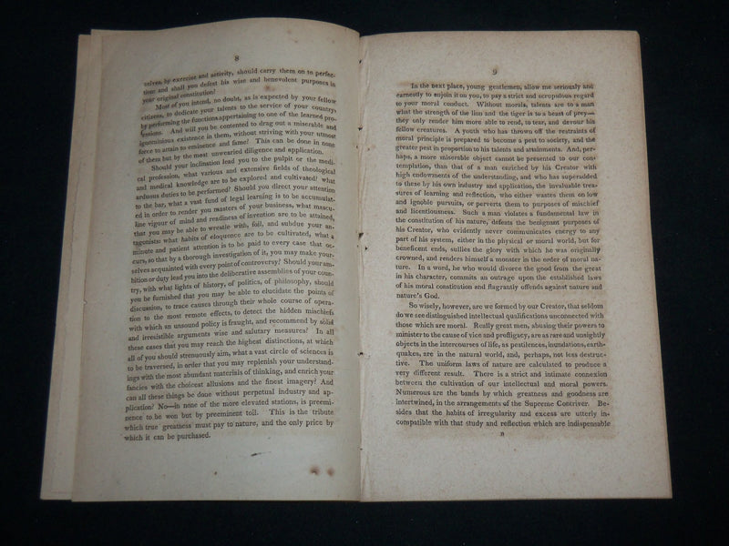 1800'S ADDRESS FROM THE PROVOST OF UNIVERSITY OF PENNSYLVANIA - J 6760