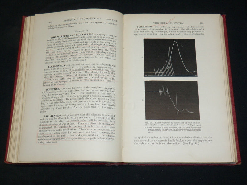 1931 ESSENTIALS OF PHYSIOLOGY BOOK BY BAINBRIDGE & MENZIES - 5TH EDN - KD 2761Y