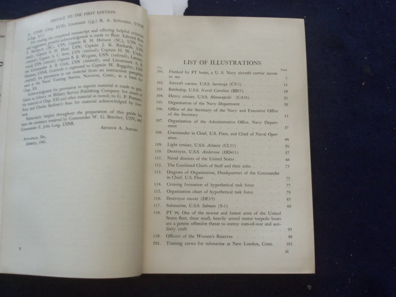 1944 THE NAVAL OFFICER'S GUIDE HARDCOVER BOOK BY ARTHUR A. AGETON - KD 8265