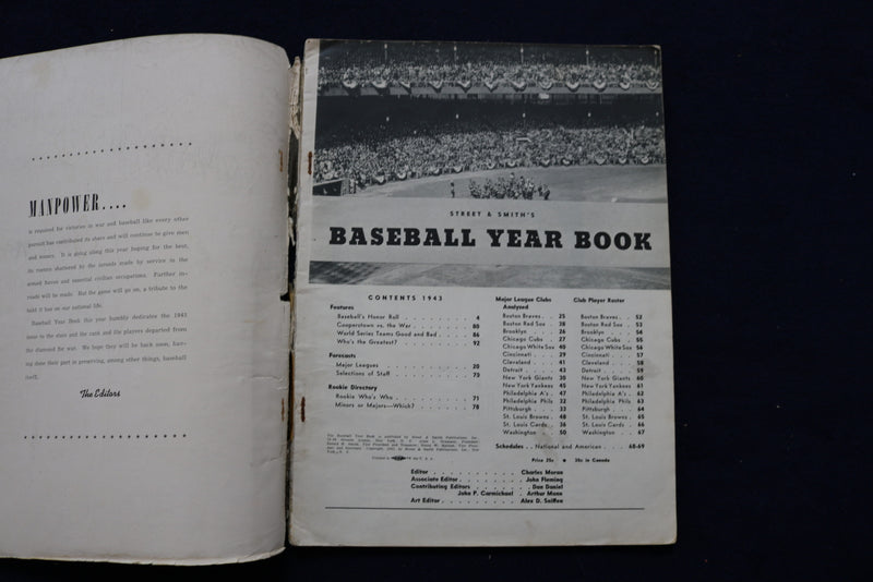 1943 STREET & SMITH BASEBALL PICTORIAL YEARBOOK MAGAZINE - E 11866