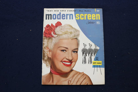 1949 SEPTEMBER MODERN SCREEN MAGAZINE - BETTY GRABLE COVER - E 17290