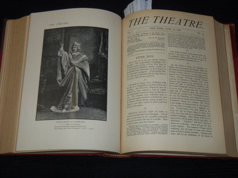 1886 MARCH-SEPTEMBER THE THEATRE ILLUSTRATED MAGAZINE BOUND VOLUME - KD 3806O
