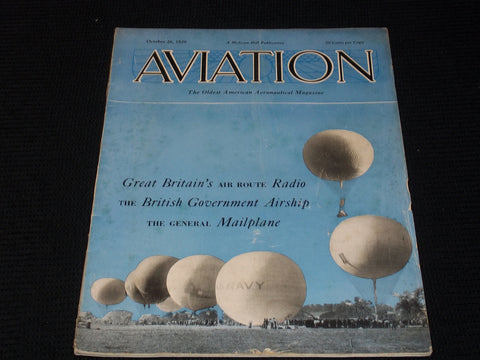 1929 OCTOBER 26 AVIATION MAGAZINE - GREAT BRITAIN FRONT COVER - E 4219