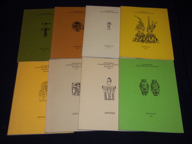 1971-1982 GOTEBORGS ETHNOGRAFISKA MUSEUM ANNUAL REPORTS LOT OF 8 - O 1864E