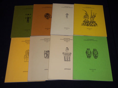 1971-1982 GOTEBORGS ETHNOGRAFISKA MUSEUM ANNUAL REPORTS LOT OF 8 - O 1864E