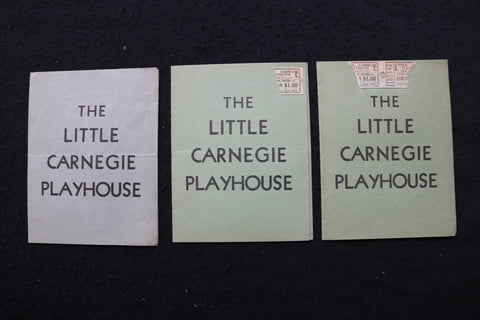 1920'S THE LITTLE CARNEGIE PLAYHOUSE PROGRAMS - LOT OF 3 - K 1957