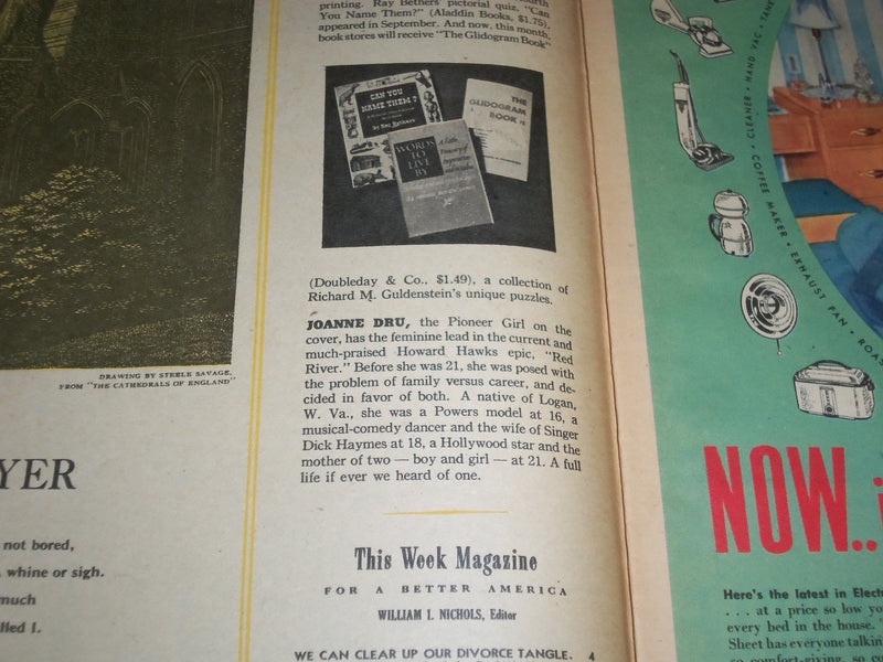 1948 NOVEMBER 21 THIS WEEK MAGAZINE SECTION - JOANNE DRU COVER - J 2663