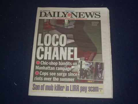 2021 FEBRUARY 5 NEW YORK DAILY NEWS NEWSPAPER - BANDITS ON MANHATTAN RAMPAGE