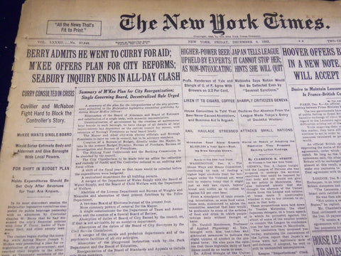 1932 DECEMBER 9 NEW YORK TIMES - SEABURY INQUIRY ENDS IN CLASH - NT 4104
