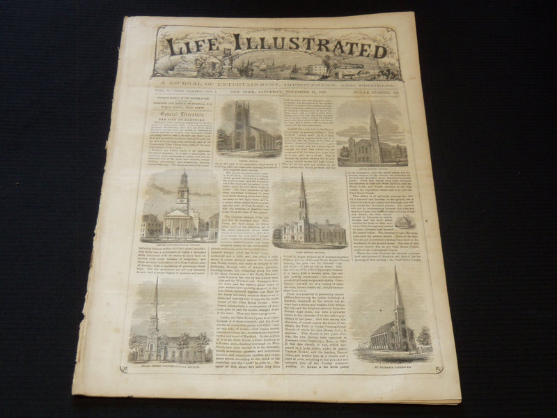 1857 NOVEMBER 14 LIFE ILLUSTRATED NEWSPAPER - WALL ST. AND BANKS - NP 5910