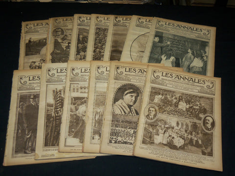 1918 LES ANNALES REVUE ILLUSTREE WWI FRENCH MAGAZINE LOT OF 13 ISSUES - O 3026