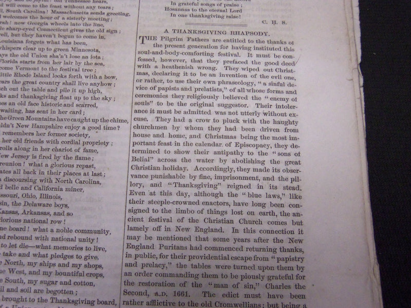 1865 THE ROUND TABLE NEWSPAPER LOT OF 14 - GREAT ARTICLES - NP 1848