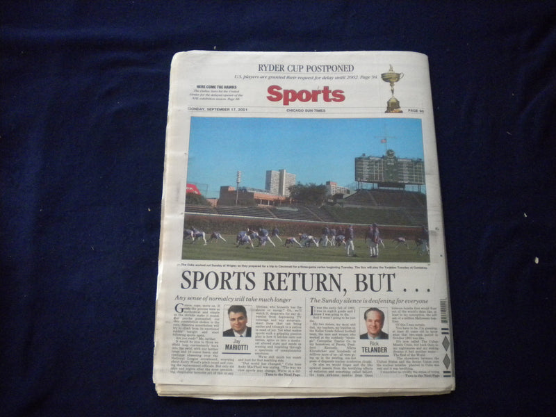 2001 SEPTEMBER 17 CHICAGO SUN-TIMES NEWSPAPER - DIG IN AT GROUND 'HERO'- NP 5945