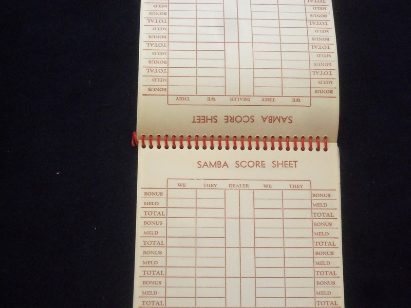 1952 SAMBA AMERICAN THREE DECK CANASTA W/RULES SOFTCOVER-94 SCORESHEETS - J 9633