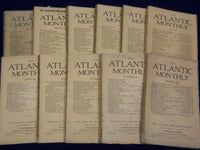 1909 THE ATLANTIC MONTHLY MAGAZINE LOT OF 11 - NICE STORIES & ARTICLES - WR 342