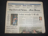 1995 NOV 11 DETROIT NEWS/FREE PRESS NEWSPAPER - LETTER REVEALS U-M RIFT- NP 7719