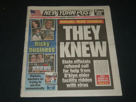 2020 APRIL 25 NEW YORK POST NEWSPAPER - NURSING HOME SCANDAL - THEY KNEW