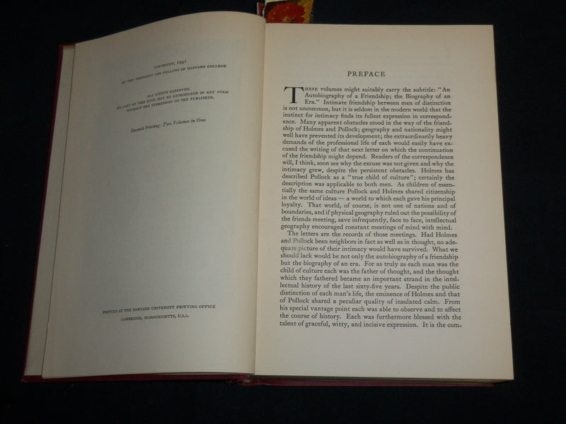 1946 HOLMES - POLLOCK LETTERS HARDCOVER BOOK EDITED BY MARK HOWE - KD 7240