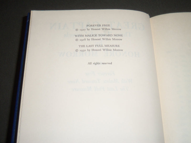 1930 GREAT CAPTAIN BY HONORE MORROW HARDCOVER BOOK - LINCOLN NOVELS - KD 4436