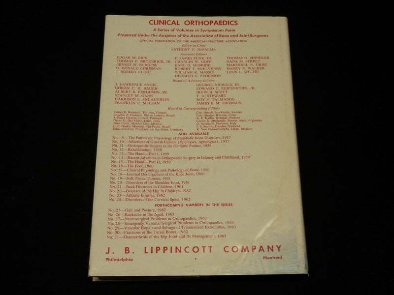1962 CLINICAL ORTHOPAEDICS NO. 24 HARDCOVER BOOK BY ANTHONY DEPALMA - KD 6417