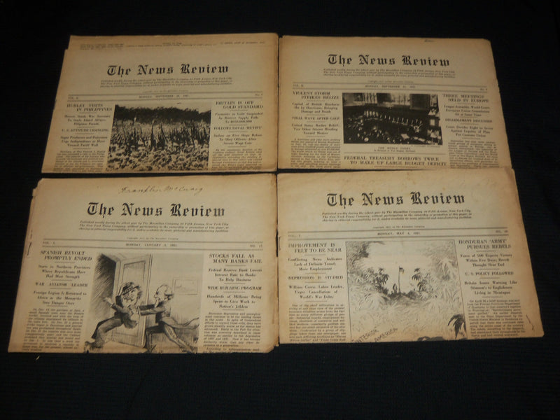 1931-1932 THE NEWS REVIEW NEWSPAPER LOT OF 17 ISSUES - NEW YORK CITY - O 314