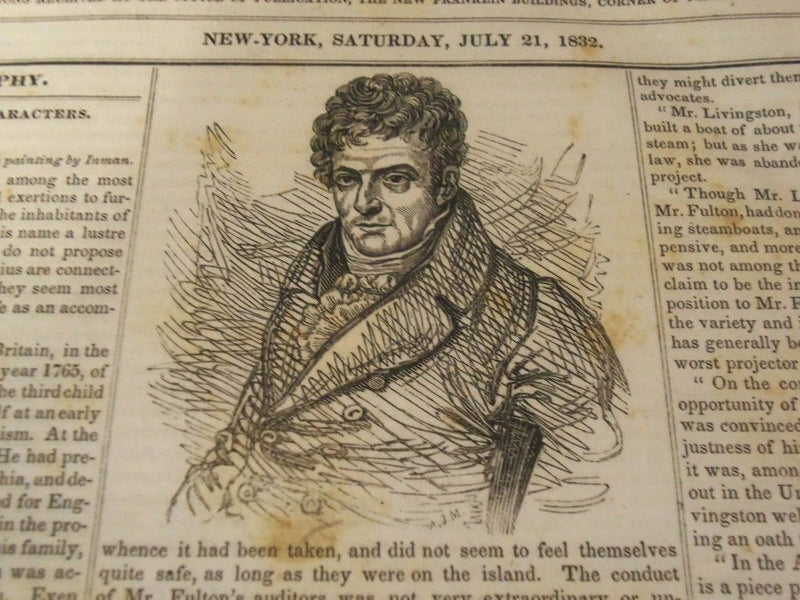 1832-1833 NEW YORK MIRROR MAGAZINE BOUND VOLUME NO. 10 - WALTER SCOTT - KD 725R