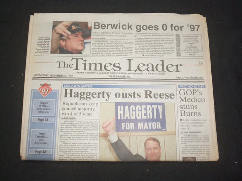 1997 NOV 5 WILKES-BARRE TIMES LEADER - JAMES HAGGERTY OUSTS GARY REESE - NP 7764