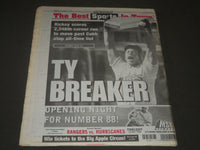 2001 OCTOBER 5 NY POST NEWSPAPER - TY BREAKER RICKEY MOVES PAST COBB - NP 2571