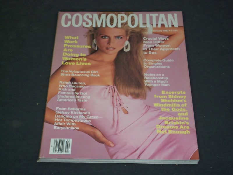 1987 FEBRUARY COSMOPOLITAN MAGAZINE - KIM ALEXIS, PHOTO BY SCAVULLO - SP 3141