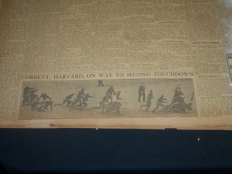 1908 NOVEMBER 8 THE BOSTON HERALD -HARVARD & DARTMOUTH FOOTBALL VICTORS - BH 245