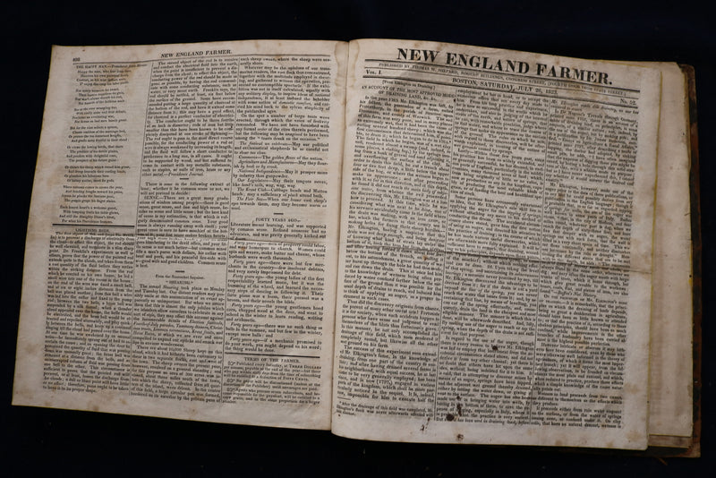 1822-1823 NEW ENGLAND FARMER BOUND VOLUME #1 - KD 9537