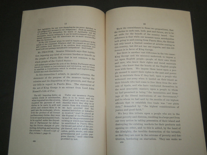 1900 SPEECH OF HON. REDFIELD PROCTOR SENATE OF THE UNITED STATES BOOK - J 4691